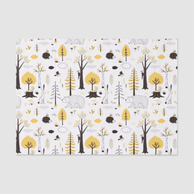 Papier Mousseline Motif de scène de Golden Woods (Recto)