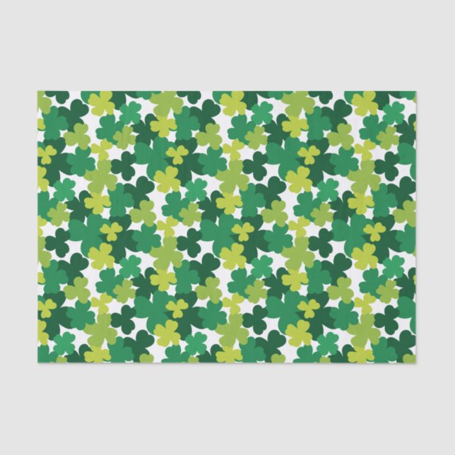 Papier Mousseline Motif de shamrock du jour de St Patrick (Recto)