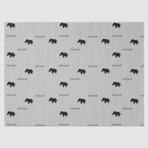 Papier Mousseline motif de silhouette rhinocéros