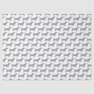 Papier Mousseline Motif de silhouettes de Basset Hound