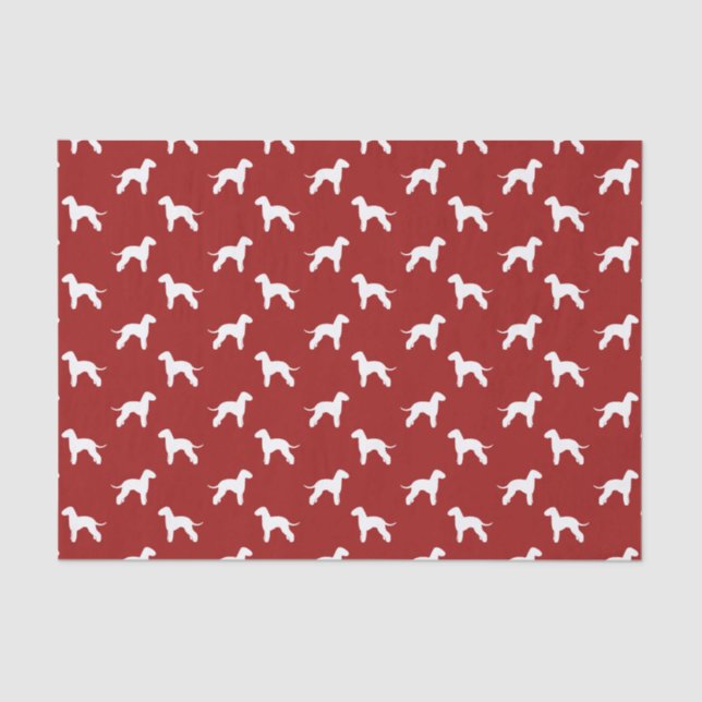 Papier Mousseline Motif de silhouettes de Bedlington Terrier (Recto)