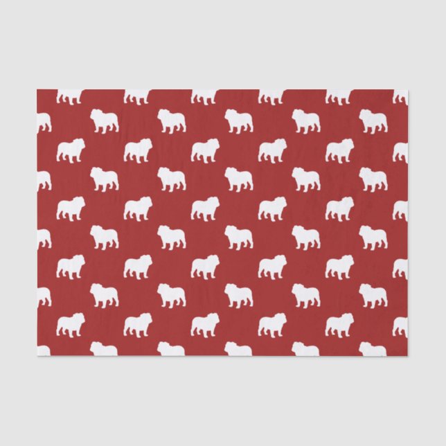 Papier Mousseline Motif de silhouettes de bouledogue (Recto)