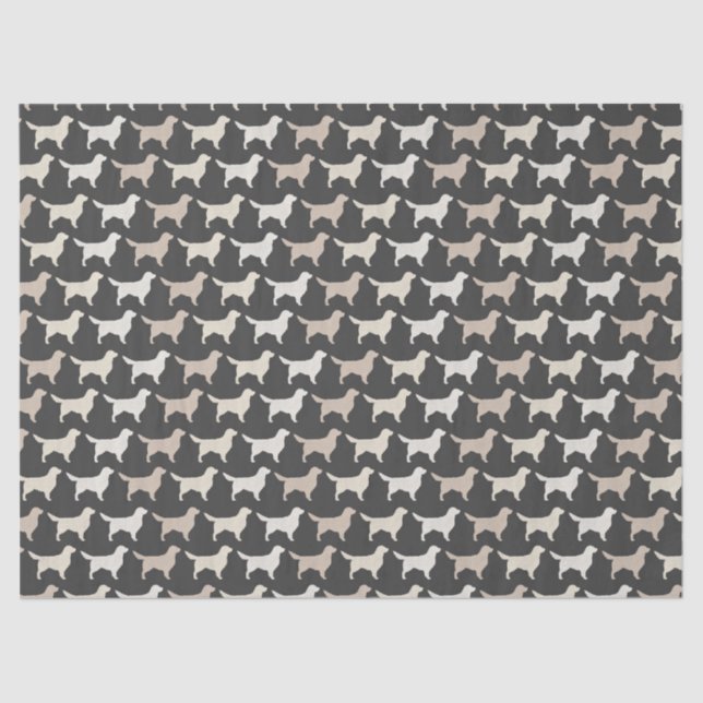 Papier Mousseline Motif de silhouettes de golden retriever (Recto)