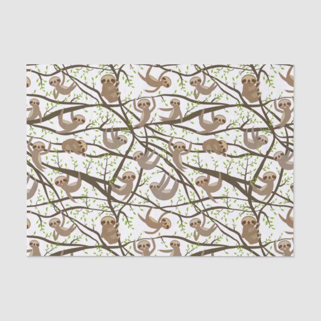 Papier Mousseline Motif de sourire de paresse (Recto)