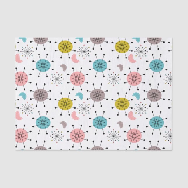 Papier Mousseline Motif de Starburst Retro atomique (Recto)