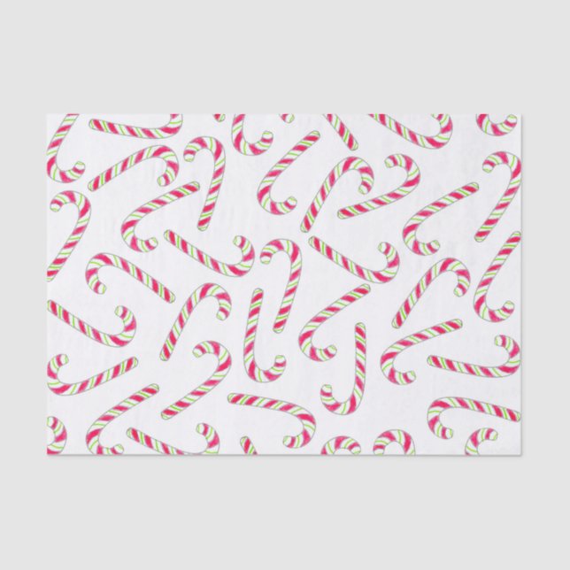 Papier Mousseline Motif de sucre de canne de Noël (Recto)