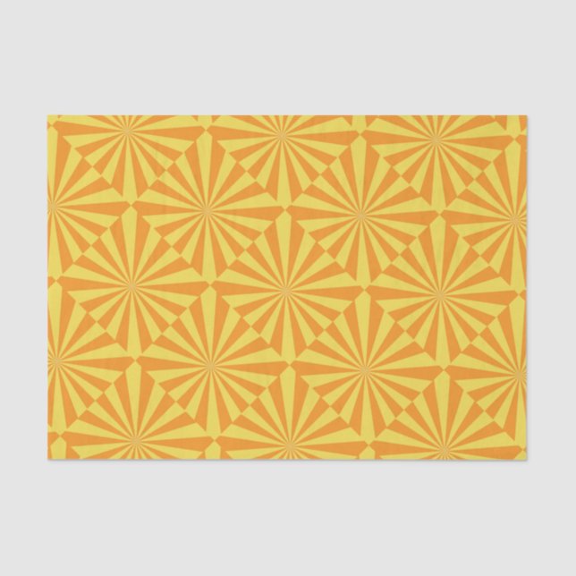 Papier Mousseline Motif de Sunburst Jaune et Orange (Recto)
