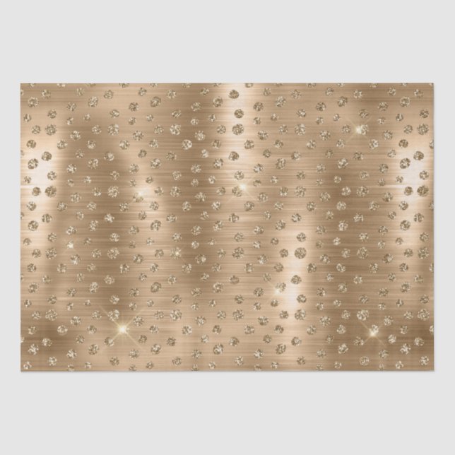 Papier Mousseline Motif de taches de guépard sauvage pailleté or élé (Recto)