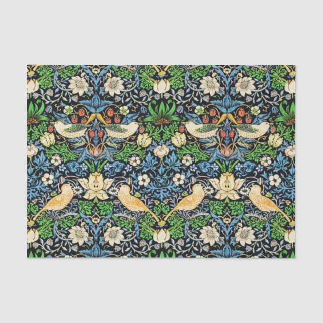 Papier Mousseline Motif de tapisserie d'oiseau et de fleur de (Recto)