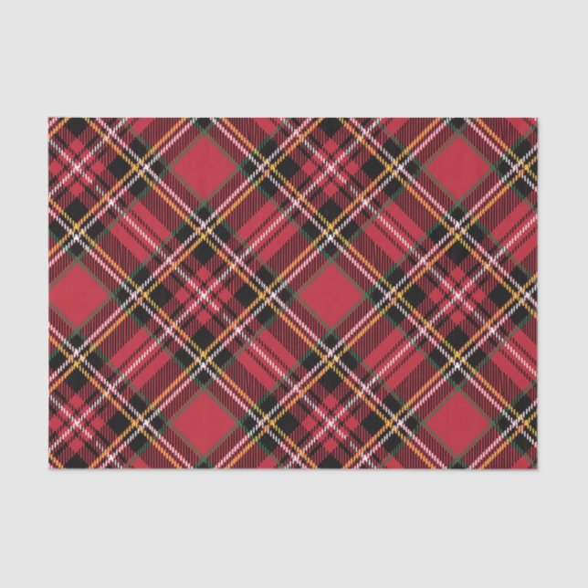 Papier Mousseline Motif de tartan de Noël (Recto)