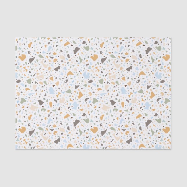 Papier Mousseline Motif de Terrazzo coloré (Recto)