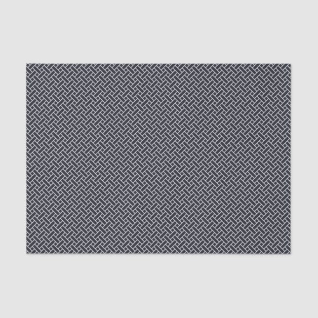 Papier Mousseline Motif de tissage de la Marine Orientale Bleu Blanc (Recto)