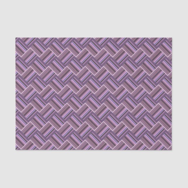 Papier Mousseline Motif de tissage diagonale rayures mauve (Recto)