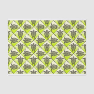 Papier Mousseline Motif de tortues de mer de Shamanic - vert