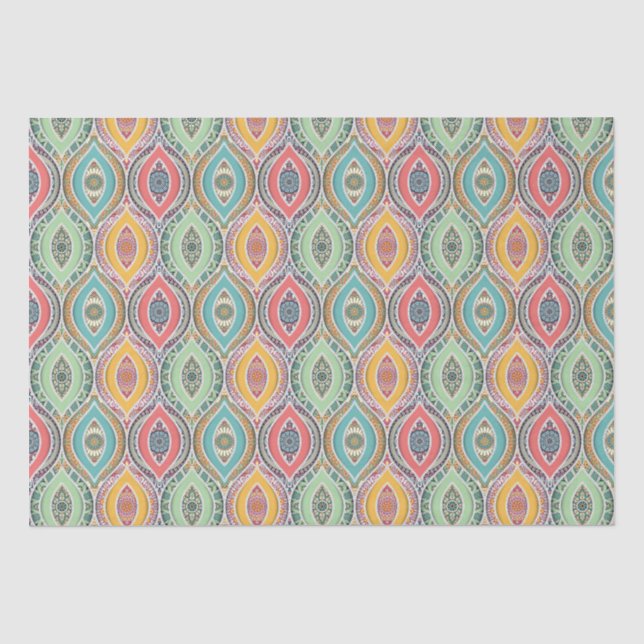 Papier Mousseline Motif de tuiles florales (Recto)