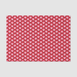 Papier Mousseline Motif de vague d'art déco - rouge et rose de