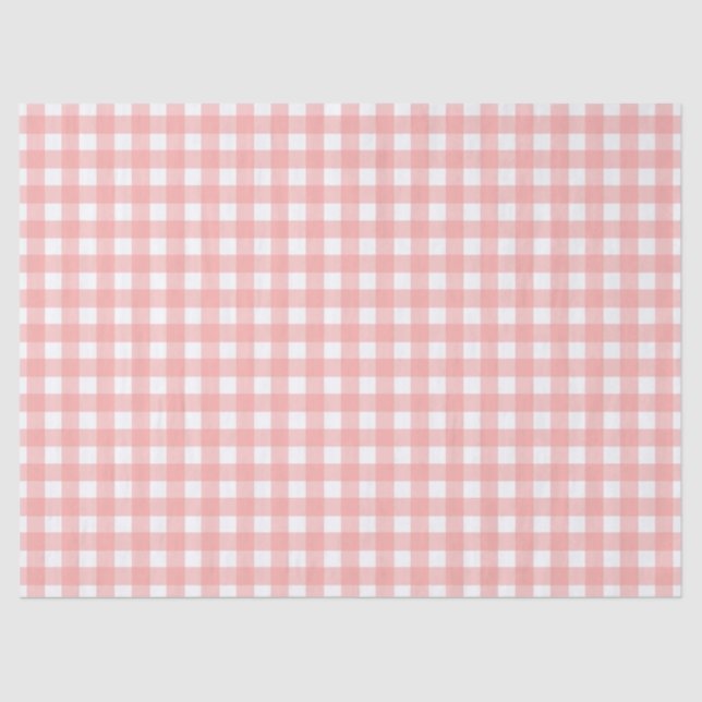 Papier Mousseline Motif de vérification En vichy rose pâle (Recto)