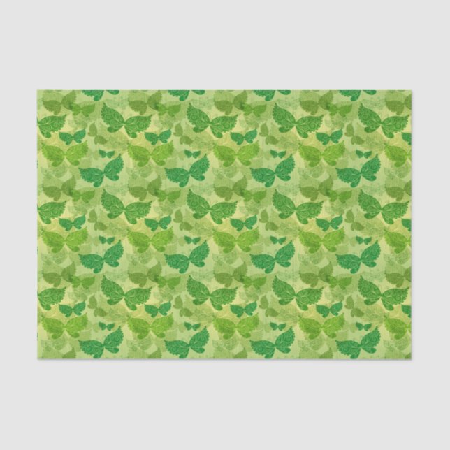 Papier Mousseline Motif de vert de ressort (Recto)