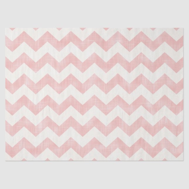 Papier Mousseline Motif de zigzag rose-clair de Chevron de beau bébé (Recto)