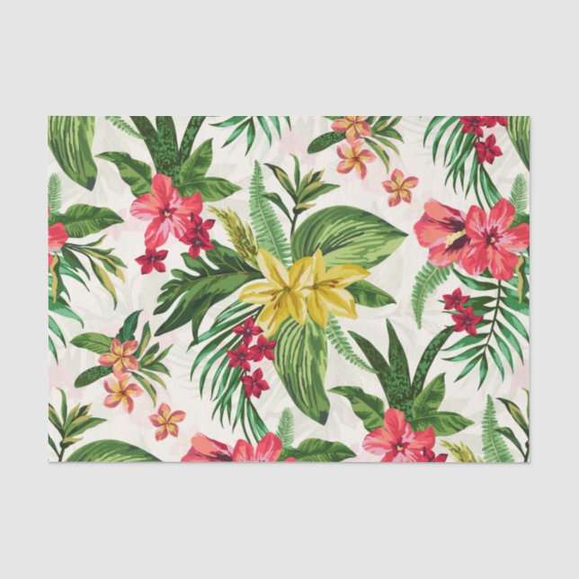 Papier Mousseline Motif décoratif Exotique Floral sans couture (Recto)