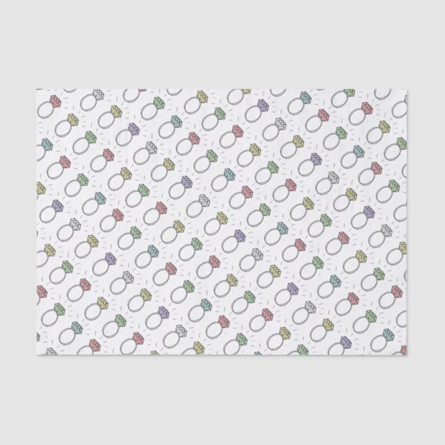 Papier Mousseline Motif des anneaux de diamant illustrés (Recto)