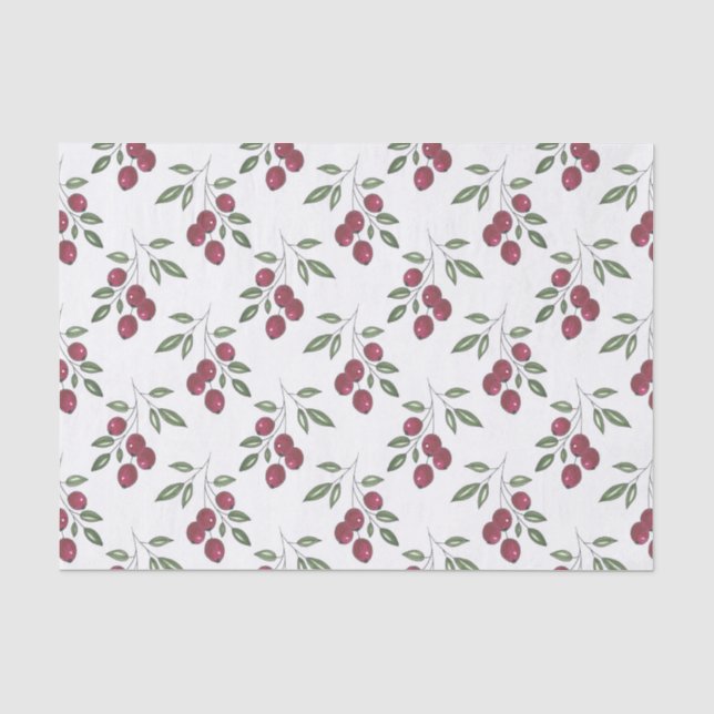 Papier Mousseline Motif des Berries rouges de Bourgogne (Recto)