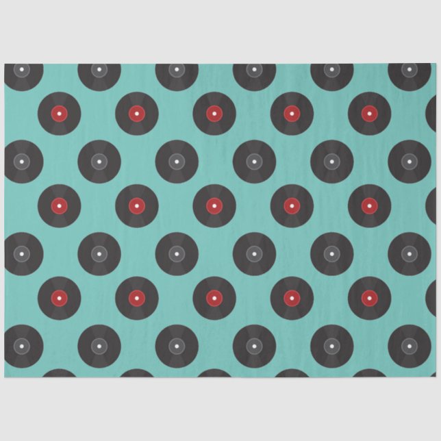Papier Mousseline Motif des enregistrements Retro Jukebox (Recto)