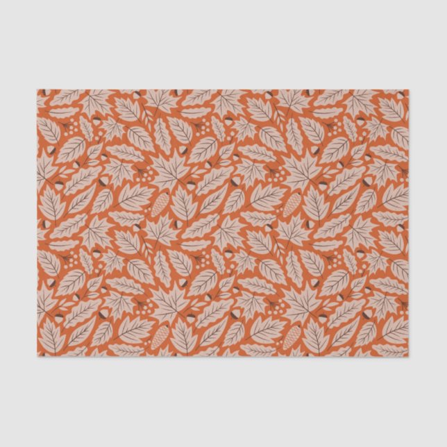 Papier Mousseline Motif des feuilles d'automne et des araignées oran (Recto)