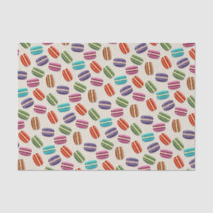 Papier Mousseline Motif des macarons cuits colorés