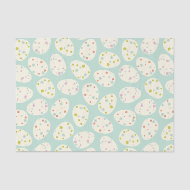 Papier Mousseline Motif des oeufs de fleurs de Pâques (Recto)