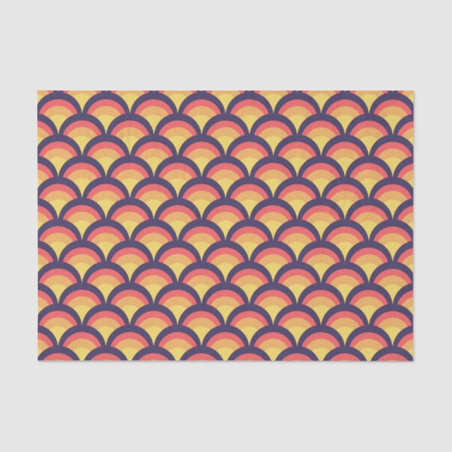 Papier Mousseline Motif des vagues géométriques colorées (Recto)