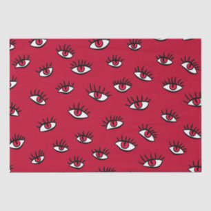 Papier Mousseline Motif des yeux rouges - Horreur esthétique gothiqu