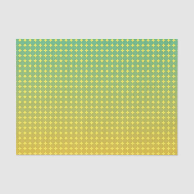 Papier Mousseline Motif d'été Citrus Green et Orange Ombre (Recto)