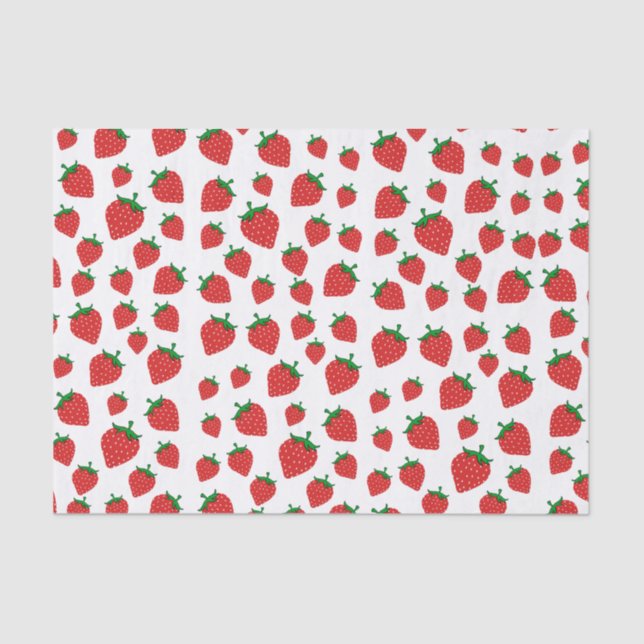 Papier Mousseline Motif d'été fraise (Recto)