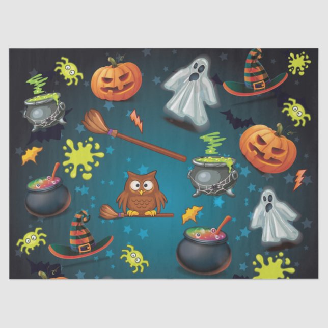 Papier Mousseline Motif d'Halloween (Recto)