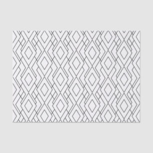 Papier Mousseline Motif Diamant Art déco noir et blanc