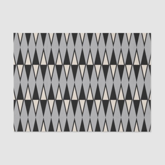 Papier Mousseline Motif diamant moderne du milieu du siècle (Recto)