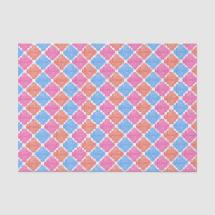Papier Mousseline Motif diamants patchwork orné