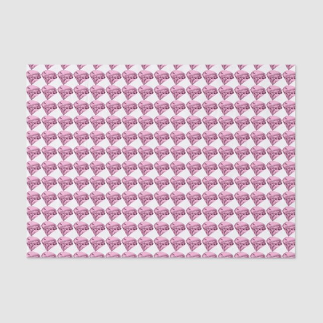 Papier Mousseline Motif Diamants roses (Recto)