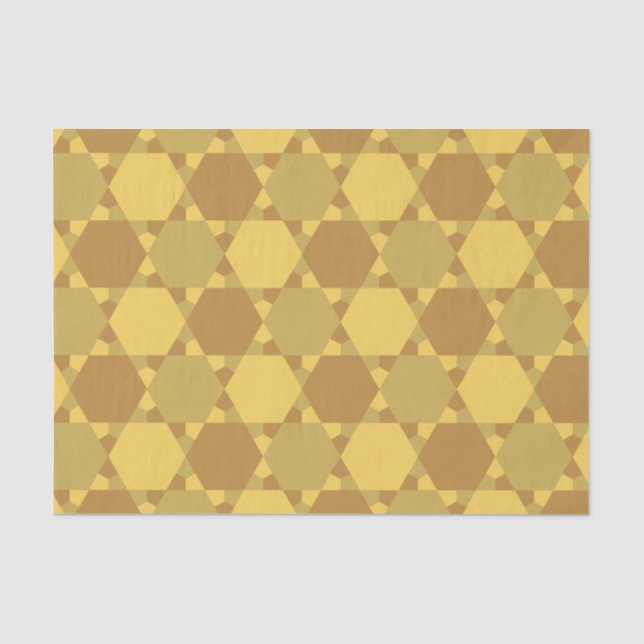 Papier Mousseline Motif d'illusion optique étoile Brown de sable (Recto)