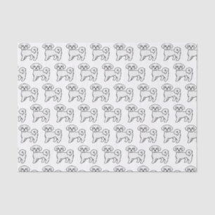 Papier Mousseline Motif d'illustration de chien de dessin mignon mal