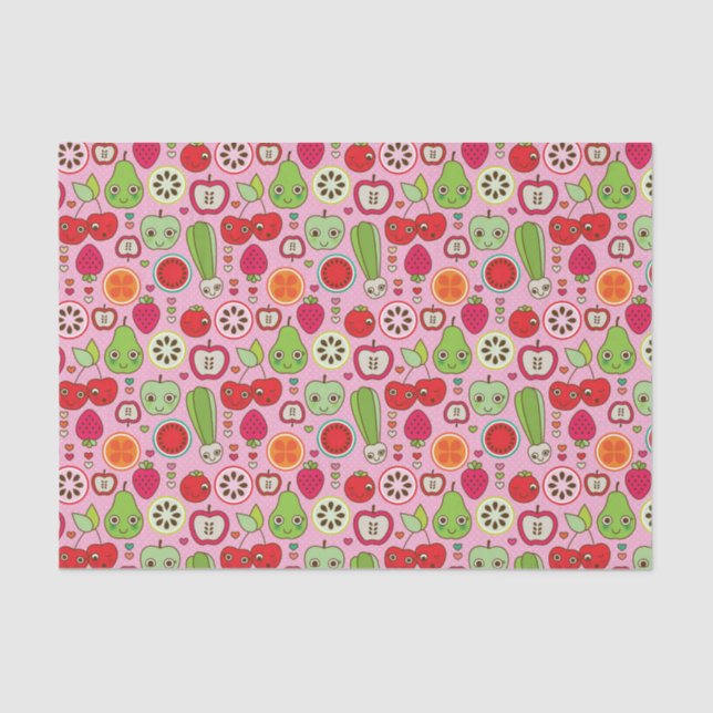 Papier Mousseline motif d'illustration de cuisine de fruit (Recto)