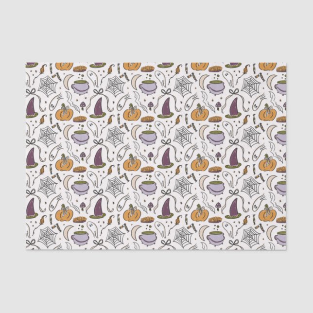 Papier Mousseline Motif d'illustrations d'Halloween (Recto)