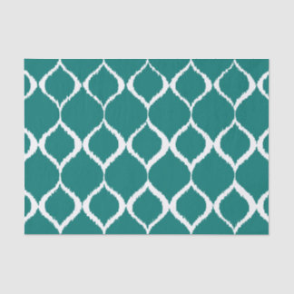Papier Mousseline Motif d'impression tribal Ikat géométrique turquoi