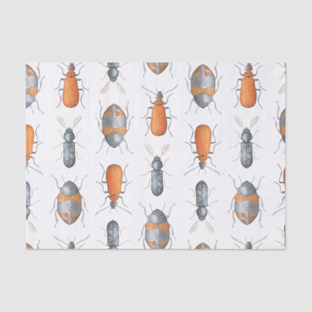 Papier Mousseline Motif d'insectes d'aquarelle de safari (Recto)