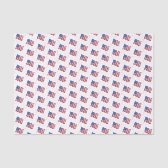 Papier Mousseline motif drapeau 4 juillet Aquarelle USA (Recto)