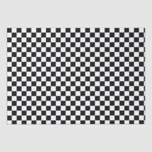 Papier Mousseline Motif drapeau de course À damiers noir et blanc