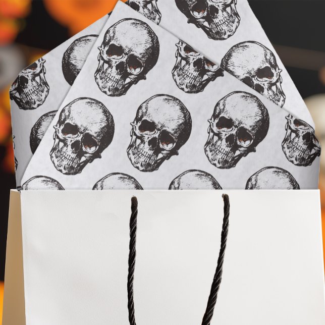Papier Mousseline Motif du crâne d'Halloween (Eerie Skull Tissue Paper for Decoupage and Gift Wrapping)