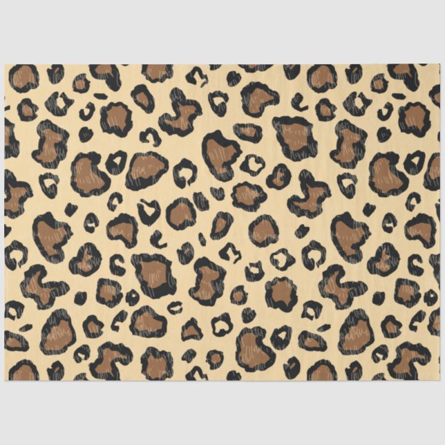 Papier Mousseline motif du désert, motif léopard (Recto)
