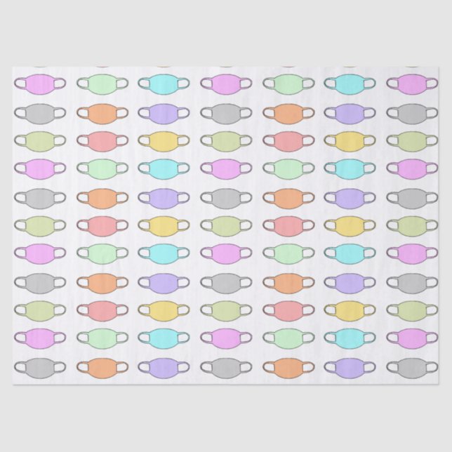 Papier Mousseline Motif du masque facial Pastel (Recto)